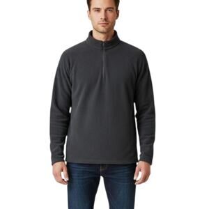 Vintage NOS Campmor Trekmor 1/4 Zip Fleece Shirt Mens Large Black Outdoor USA
